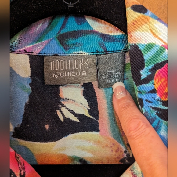 Chico's Tropical Floral Print Jacket - Picture 4 of 4